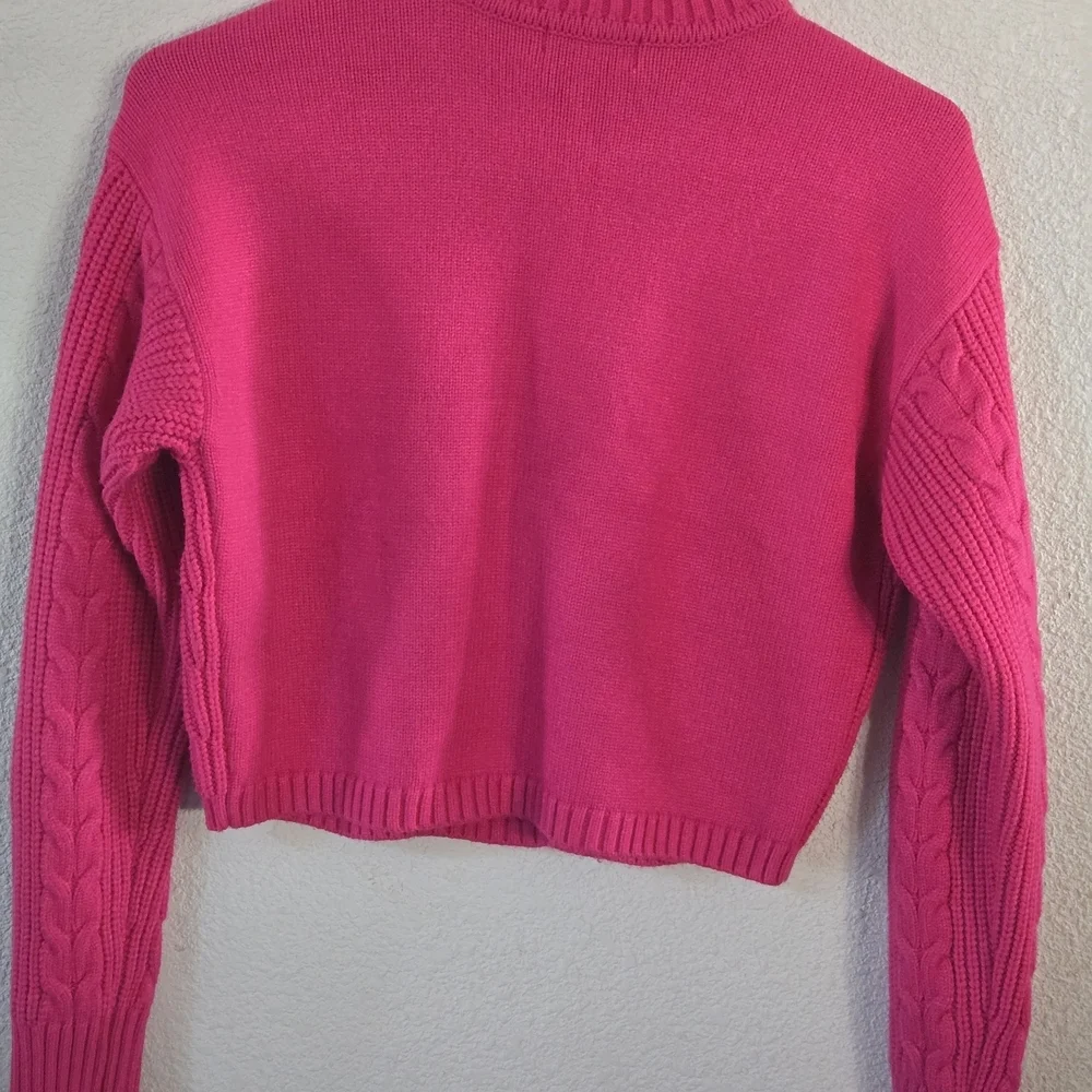 Calvin Klein Collection Fuchsia Cable Knit Sweater - Picture 3 of 6